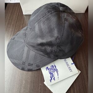 NWT【Burberry】Bias Check Baseball Cap Black Size M